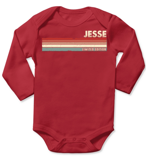 Jesse Funny Retro Vintage Name surname 80s 90s Long Sleeve Baby One-Piece