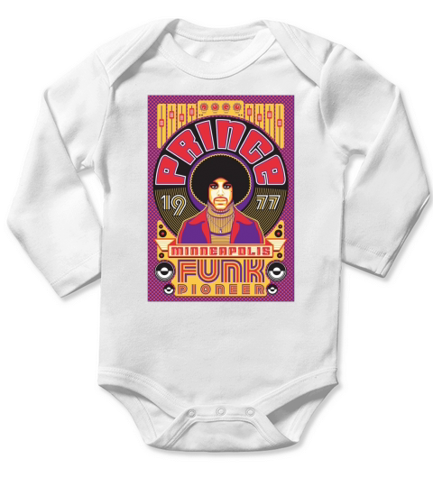 Prince 1977 minneapolis retro funk pioneer shirt Long Sleeve Baby One-Piece