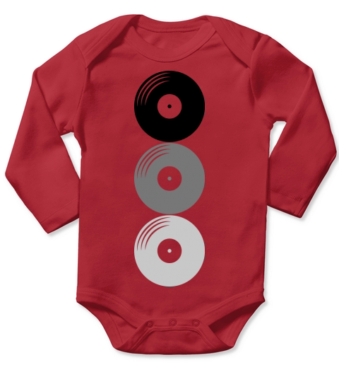 Records 3 vinyl Long Sleeve Baby One-Piece