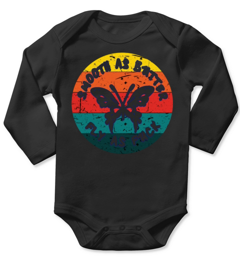 Retro Sunset Smooth as Butterfly as Fuck Colorful Long Sleeve Baby One-Piece