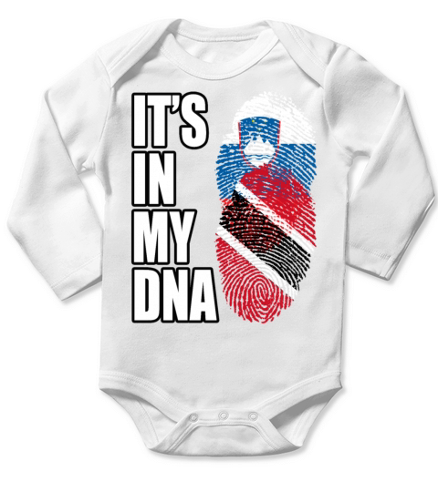 Slovenian And Trinidad Tobago Vintage Heritage DNA Long Sleeve Baby One-Piece