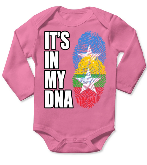 Somali And Burmese Vintage Heritage DNA Flag Long Sleeve Baby One-Piece