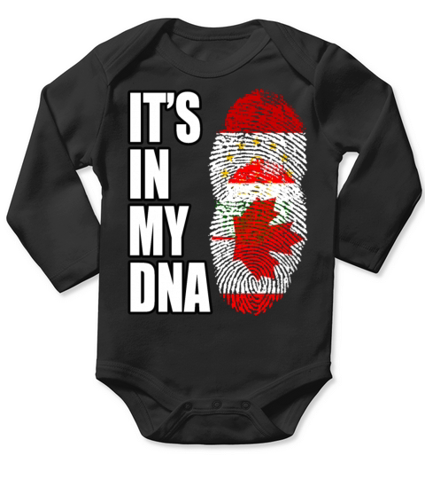 Tajikistani And Canadian Vintage Heritage DNA Flag Long Sleeve Baby One-Piece