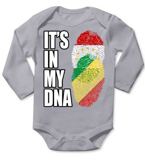 Tajikistani And Congolese Republic Vintage Heritag Long Sleeve Baby One-Piece