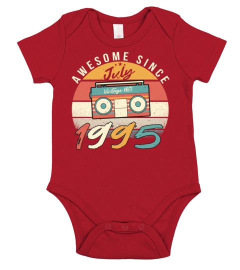 Birthday Greeting For July 1995 Short Sleeve Baby One-Piece