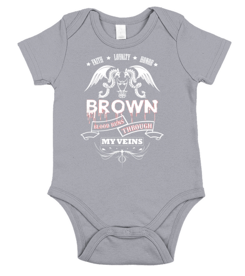 BROWN BLOOD RUNS THROUGH MY VEINS - TSHIRT for BROWN Short Sleeve Baby One-Piece