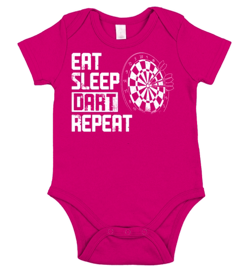 Darts Board Vintage Eat Sleep Dart Short Sleeve Baby One-Piece