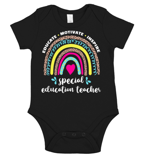 Educate Motivate Inspire Special Education Short Sleeve Baby One-Piece