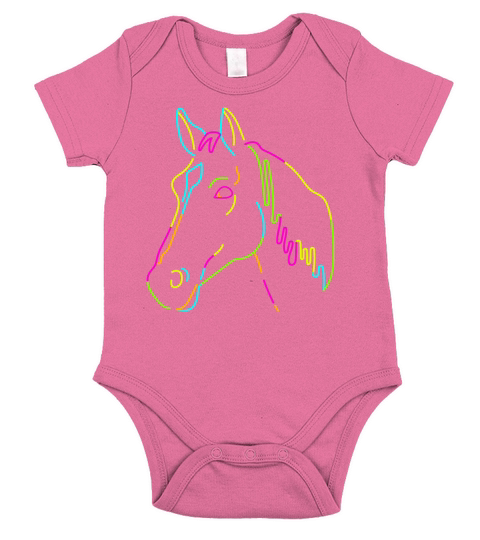 Girls Horse Riding Shirt Vintage Retro Short Sleeve Baby One-Piece