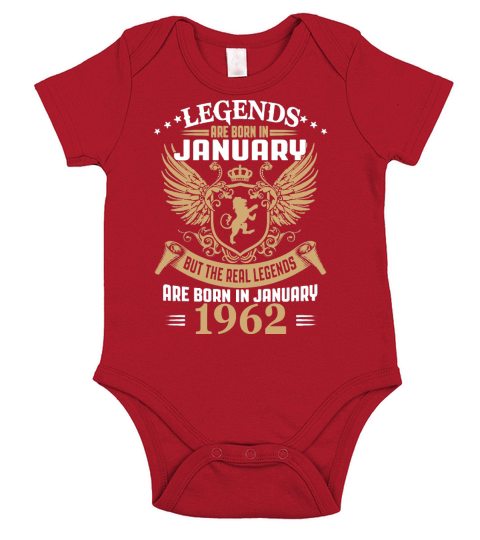 Kings Legends Are Born In January 1962 T-Shirt Short Sleeve Baby One-Piece