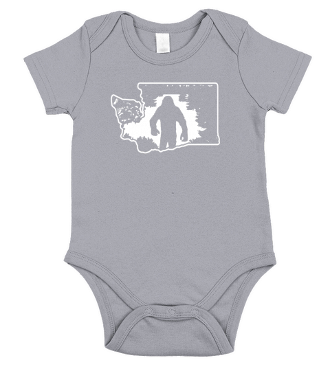Pacific Northwest PNW Washington Bigfoot Sasquatch White Short Sleeve Baby One-Piece