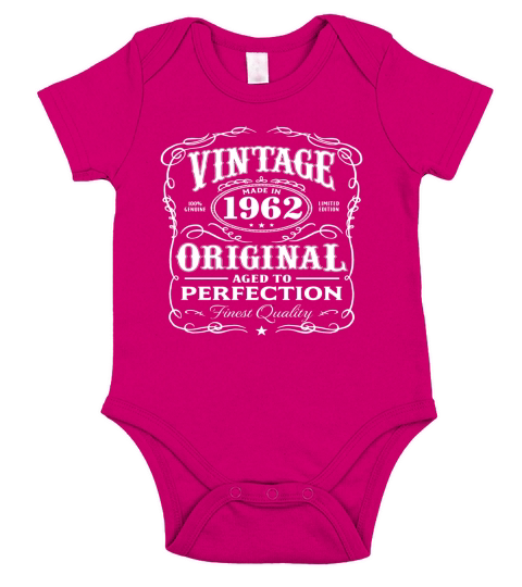 Vintage Made In 1962 T-Shirt 56th Birthday Gift Short Sleeve Baby One-Piece