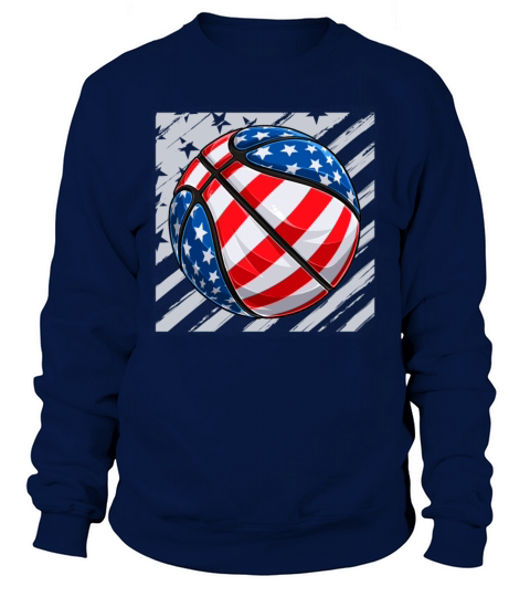 Basketball Ball With USA Flag Pattern - 4th July Sweatshirt Unisex