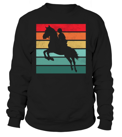 Girls Horse Riding Shirt Vintage Retro Sweatshirt Unisex