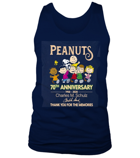 70th anniversary Peanuts Charles M Schulz thank you for memories shirt Tank Top Unisex