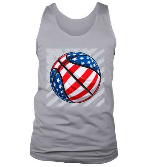 Basketball Ball With USA Flag Pattern - 4th July Tank Top Unisex