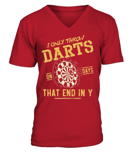 Darts Board Vintage I Only Throw V-Neck T-shirt