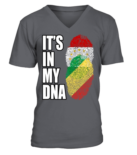 Tajikistani And Congolese Republic Vintage Heritag V-Neck T-shirt