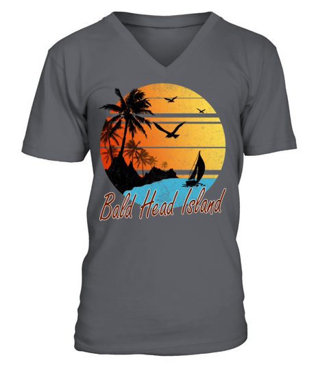 Vintage Bald Head Island Beach Summer Gift 2020 V-Neck T-shirt