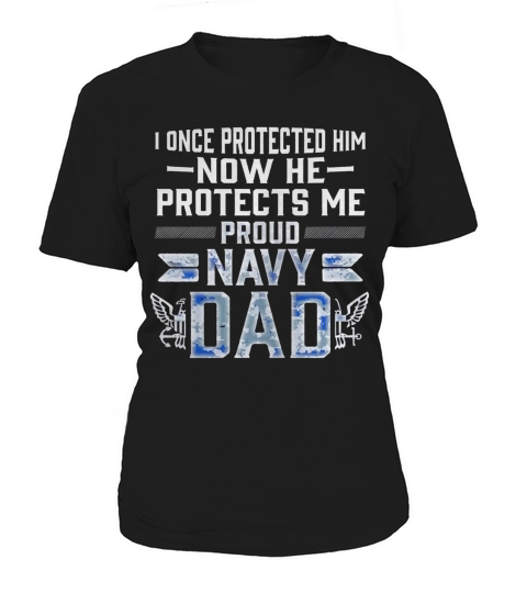 Proud Navy Dad Son Military Air Force Navy T Shirt Black Youth Women's T-Shirt
