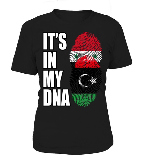 Syrian And Libyan Vintage Heritage DNA Flag Women's T-Shirt