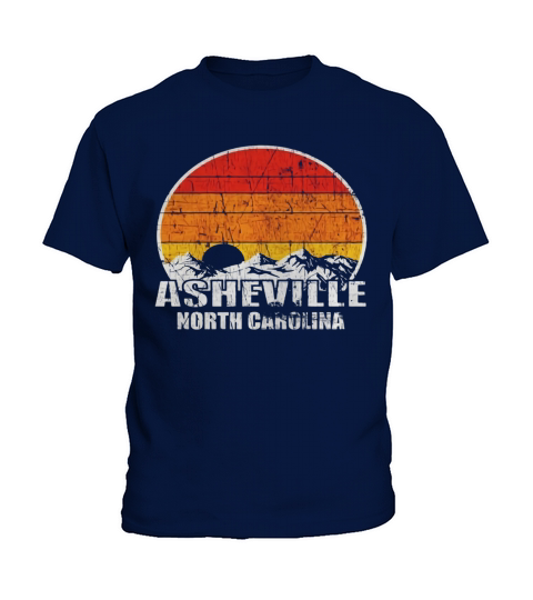 Retro Asheville North Carolina T-Shirt Kids T-Shirt