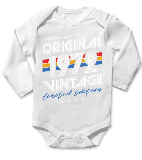 50th birthday vintage 1972 classic original 1972 Long Sleeve Baby One-Piece