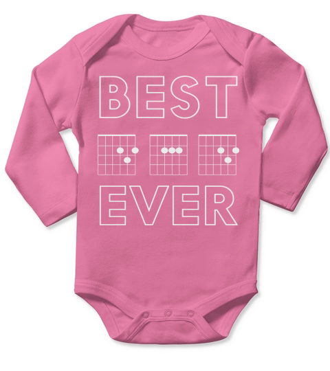 Best Dad Ever Guitar Chords for Musician Father Gift T-Shirt Long Sleeve Baby One-Piece