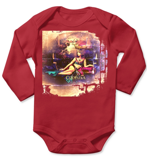 Cleopatra In Vintage Grunge Long Sleeve Baby One-Piece