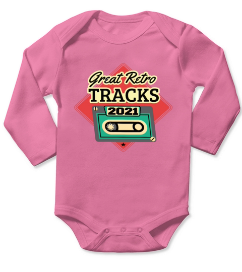 Great Retro Tracks 2021 Cassette Vintage Birthday Long Sleeve Baby One-Piece