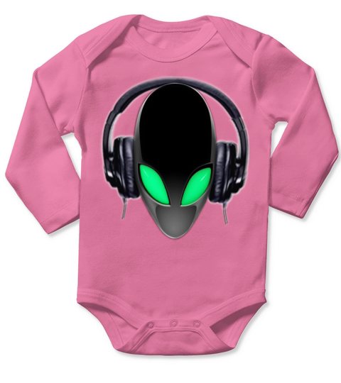 new Alien Music Lover DJ (Simplified Fit All Design) Long Sleeve Baby One-Piece