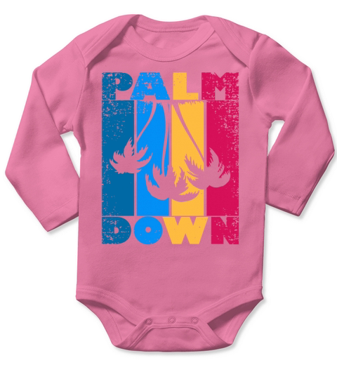 palm down vintage sunset Long Sleeve Baby One-Piece