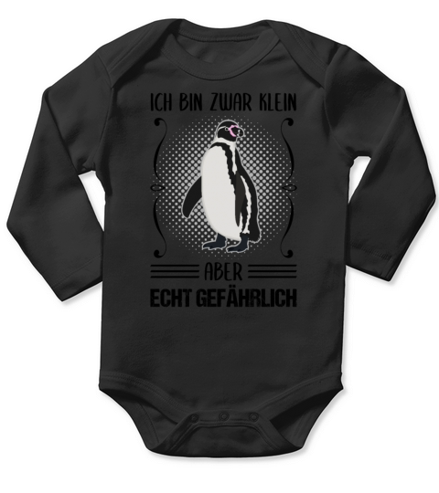 Penguin Small But Dangerous Funny Quote Gift Long Sleeve Baby One-Piece