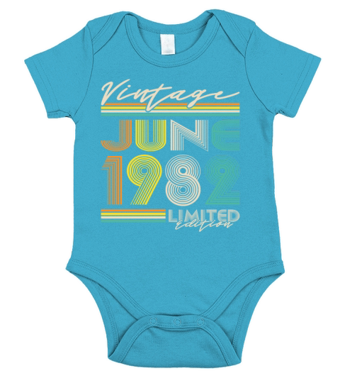 40th birthday vintage june 1982 limited edition Short Sleeve Baby One-Piece
