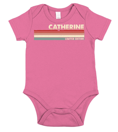 Catherine - Funny Retro Vintage Name 80s 90s Short Sleeve Baby One-Piece