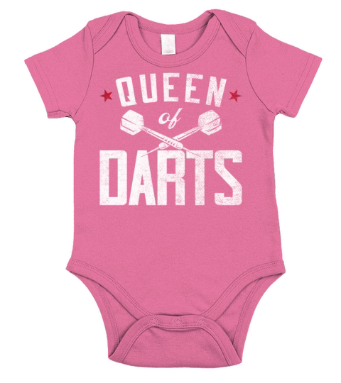Darts Girl Vintage Queen Of Darts Short Sleeve Baby One-Piece