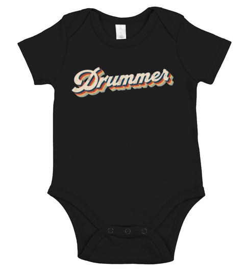 Drummer Drum Set Retro Vintage Short Sleeve Baby One-Piece