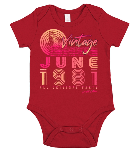 Gift 1981 June Short Sleeve Baby One-Piece