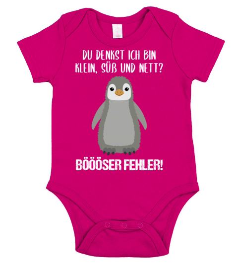 Penguin Small Sweet Nice Funny Quote Gift Short Sleeve Baby One-Piece