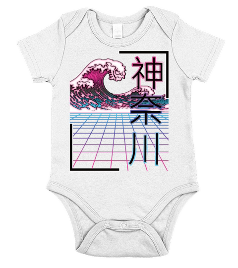 Retro Vaporwave Vintage Streetwear Design Short Sleeve Baby One-Piece