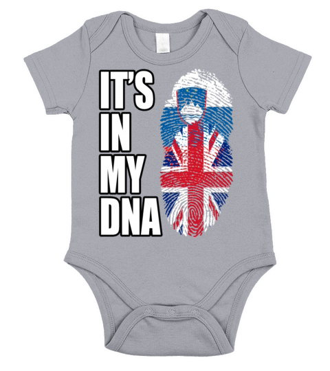 Slovenian And British Vintage Heritage DNA Flag Short Sleeve Baby One-Piece