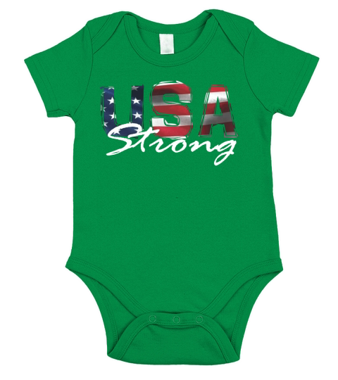 USA Strong Short Sleeve Baby One-Piece