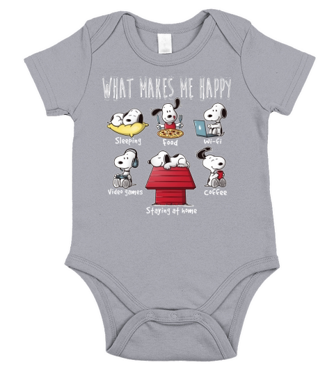 What makes Snoopy happy Short Sleeve Baby One-Piece