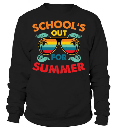 Retro Goodbye School Hello Summer Distressed Sweatshirt Unisex