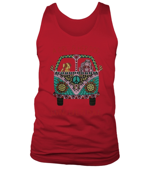 Hippie car a girl and her dog living life in peace Tank Top Unisex