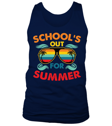 Retro Goodbye School Hello Summer Distressed Tank Top Unisex