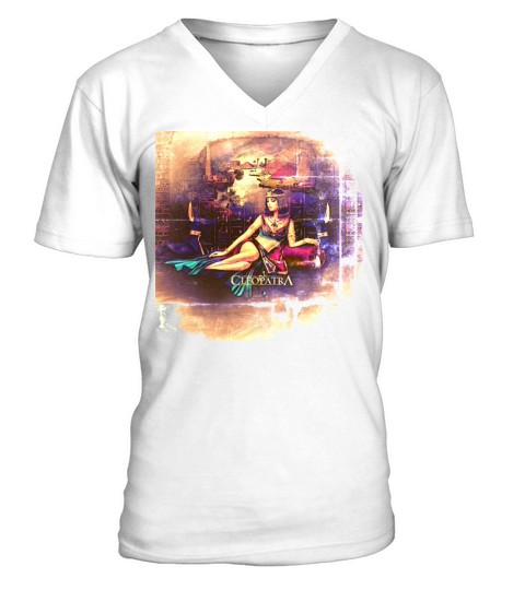 Cleopatra In Vintage Grunge V-Neck T-shirt