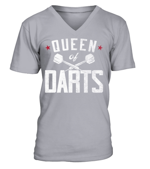 Darts Girl Vintage Queen Of Darts V-Neck T-shirt