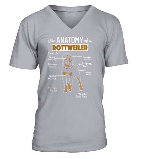 The Anatomy Of A Rottweiler V-Neck T-shirt
