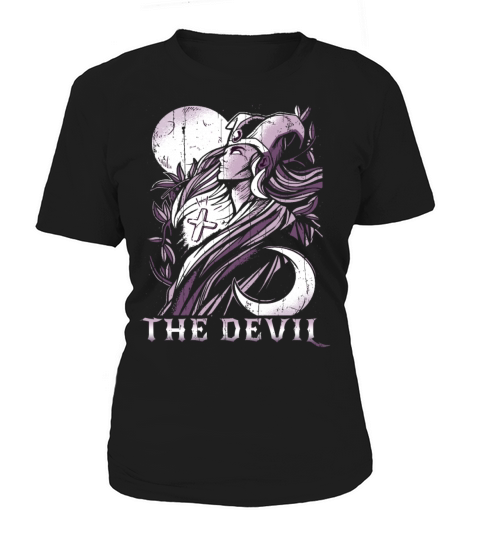 Priestess Tarot Card Occult Club Devil Gothic Women's T-Shirt